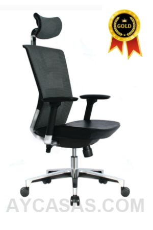 Silla Dallas Presidente - Asiento Cuero Sintético Marco Negro