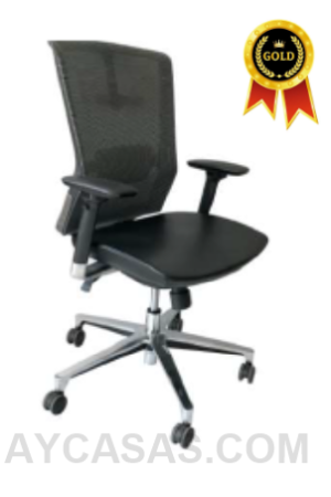 Silla Dallas Gerente - Asiento Cuero Sintético Marco Negro