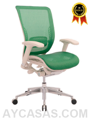 Silla Japón Gerente Marco Beige – Tapizado Verde