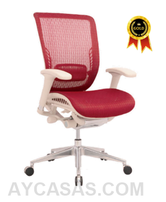 Silla Japón Gerente Marco Beige – Tapizado Rojo
