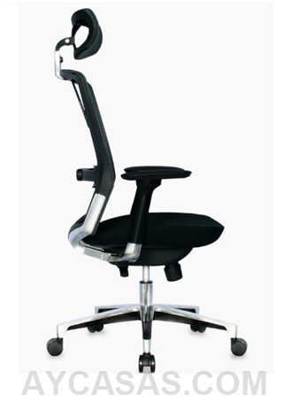 Silla Dallas Presidente - Asiento Paño Tapizado Marco Negro - Imagen 3