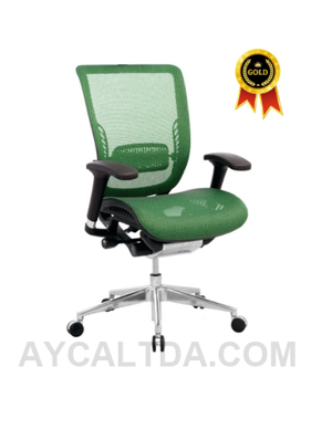 Silla Japón Gerente Marco Negro – Tapizado Verde