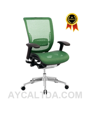 Silla Japón Gerente Marco Negro – Tapizado Verde