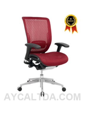 Silla Japón Gerente Marco Negro – Tapizado Rojo
