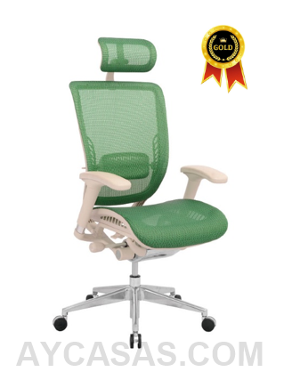 Silla Japón Presidente Marco Beige – Tapizado Verde