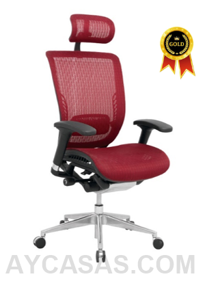 Silla Japón Presidente Marco Negro – Tapizado Rojo