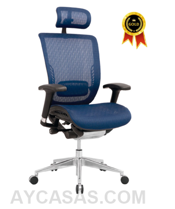 Silla Japón Presidente Marco Negro – Tapizado Azul