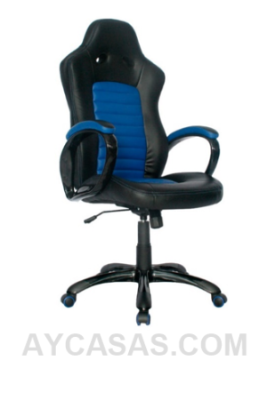 Silla Ferrari Gerente Detalles En Azul/ Cuero Sintético