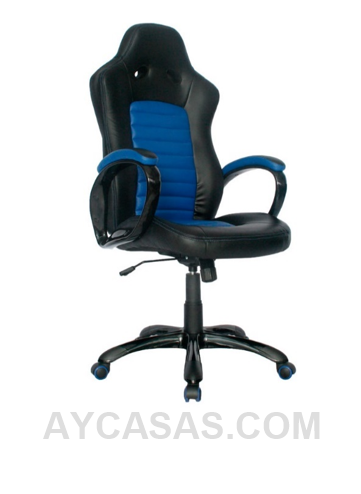 Silla Ferrari Gerente Detalles En Azul/ Cuero Sintético