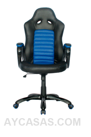 Silla Ferrari Gerente Detalles En Azul/ Cuero Sintético