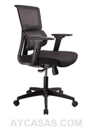 Silla Australia Gerente / Asiento En Paño Y Espalda En Malla Base Nylon Mecanismo Basculante
