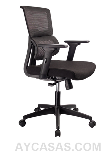 Silla Australia Gerente / Asiento En Paño Y Espalda En Malla Base Nylon Mecanismo Basculante