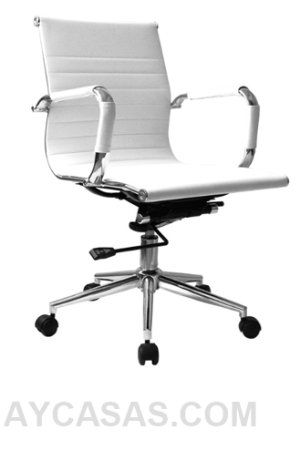 Silla Bruselas Blanca Gerente / Cuero Sintético