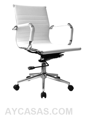 Silla Bruselas Blanca Gerente / Cuero Sintético