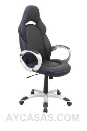 Silla Mc Laren Gerente Detalles En Azul / Cuero Sintético