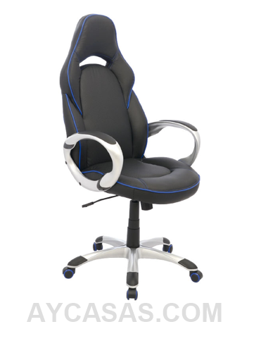 Silla Mc Laren Gerente Detalles En Azul / Cuero Sintético