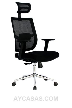 Silla Hawai Presidente / Asiento En Paño Y Espalda En Malla Mecanismo Sincro