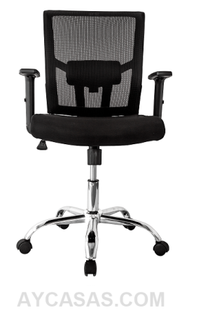 Silla Estambul Gerente / Asiento En Paño Y Espalda En Malla Base Cromo