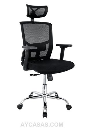 Silla Nairobi Presidente / Asiento En Paño Y Espalda En Malla Base Cromo