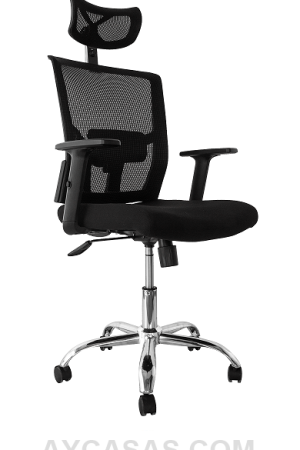Silla Estambul Presidente / Asiento En Paño Y Espalda En Malla Base Cromo