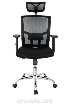 Silla Nairobi Presidente / Asiento En Paño Y Espalda En Malla Base Cromo