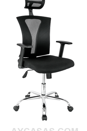 Silla Praga Presidente / Asiento En Paño Y Espalda En Malla Base Cromo