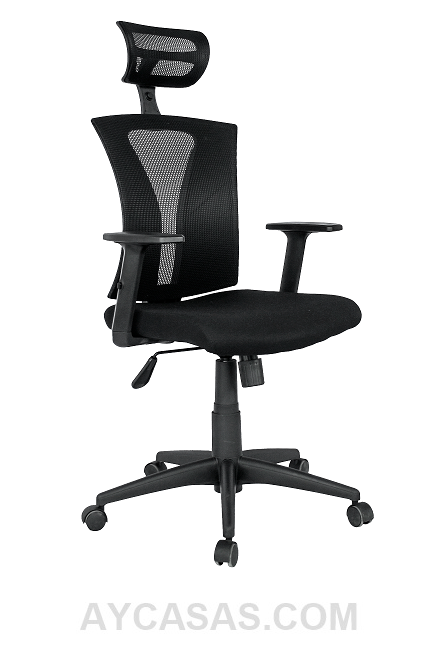 Silla Praga Presidente / Asiento En Paño Y Espalda En Malla Base Nylon - Imagen 2