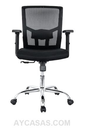 Silla Nairobi Gerente / Asiento En Paño Y Espalda En Malla Base Cromo