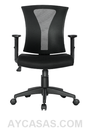 Silla Praga Gerente / Asiento En Paño Y Espalda En Malla Base Nylon