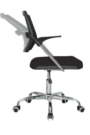 Silla Beirut Marco Negro Operativa / Asiento negro en Paño y Espalda en Malla