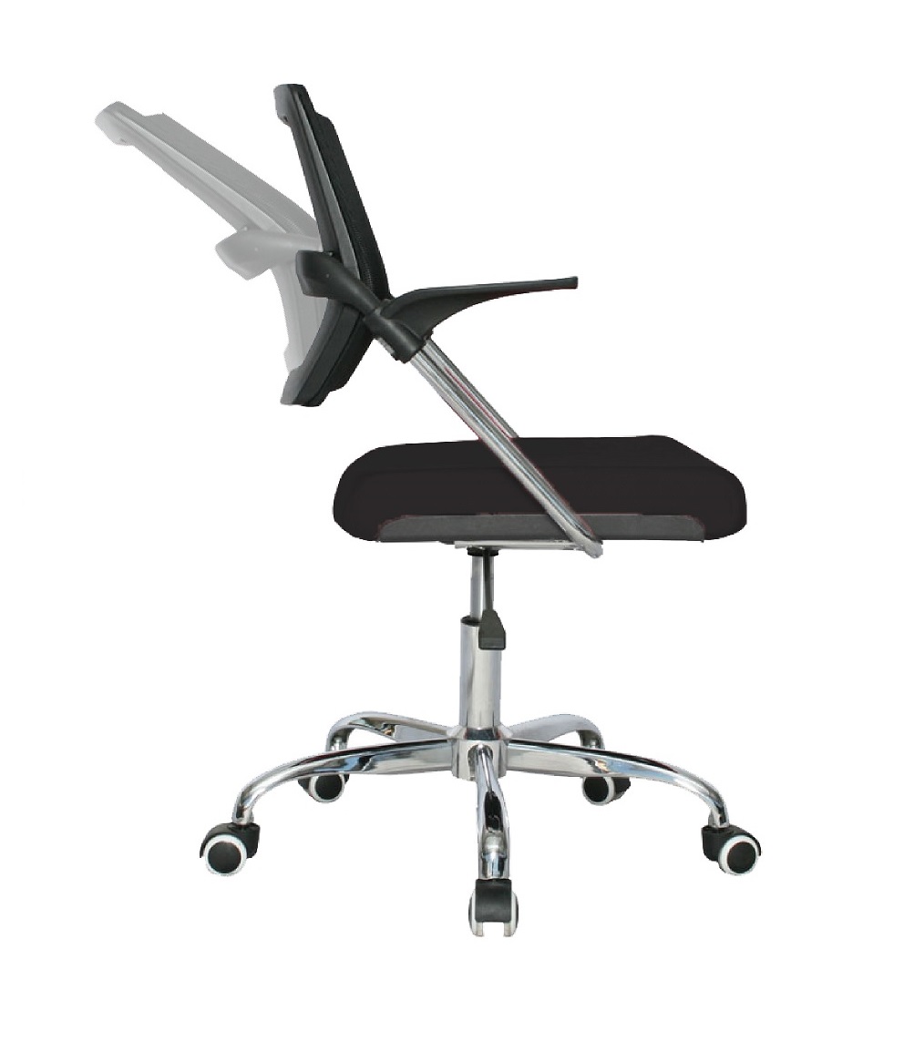 Silla Beirut Marco Negro Operativa / Asiento negro en Paño y Espalda en Malla