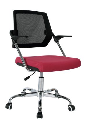 Silla Beirut Marco Negro Operativa / Asiento rojo en Paño y Espalda en Malla