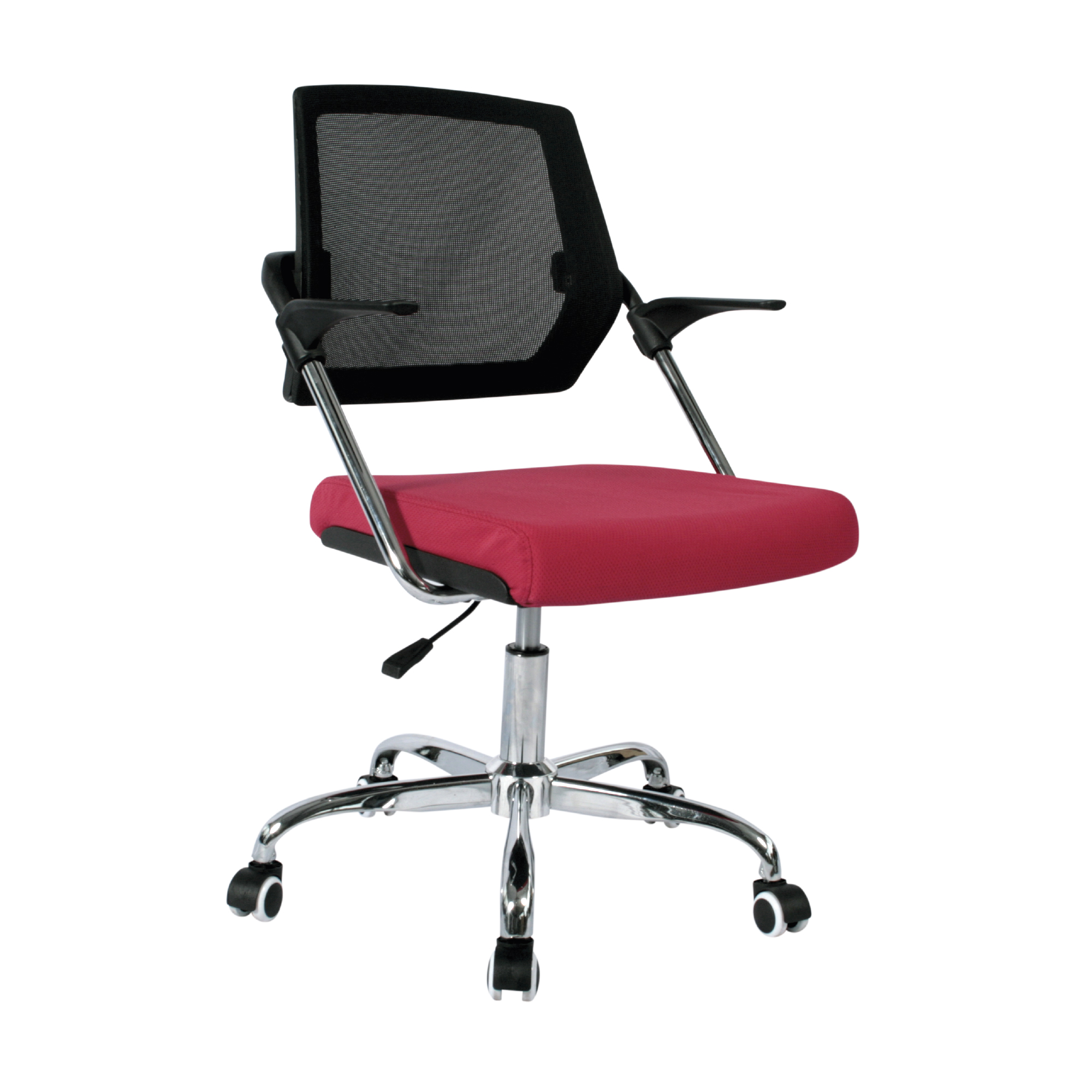 Silla Beirut Marco Negro Operativa / Asiento rojo en Paño y Espalda en Malla