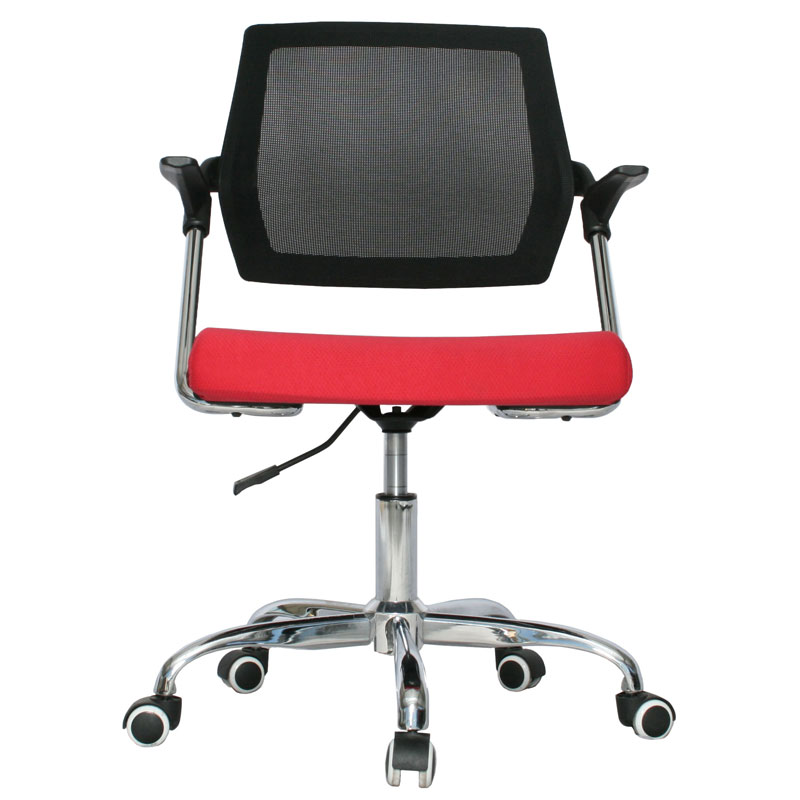 Silla Beirut Marco Negro Operativa / Asiento rojo en Paño y Espalda en Malla - Imagen 2