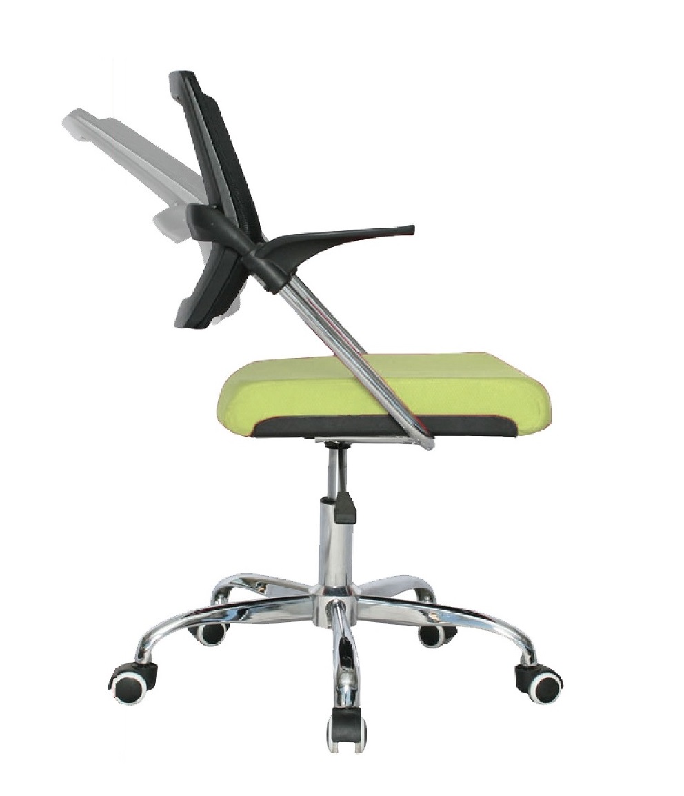 Silla Beirut Marco Negro Operativa / Asiento verde en Paño y Espalda en Malla