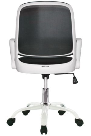 Silla Birmania marco Blanco Operativa / Asiento En Paño y Espalda En Malla Base Blanca