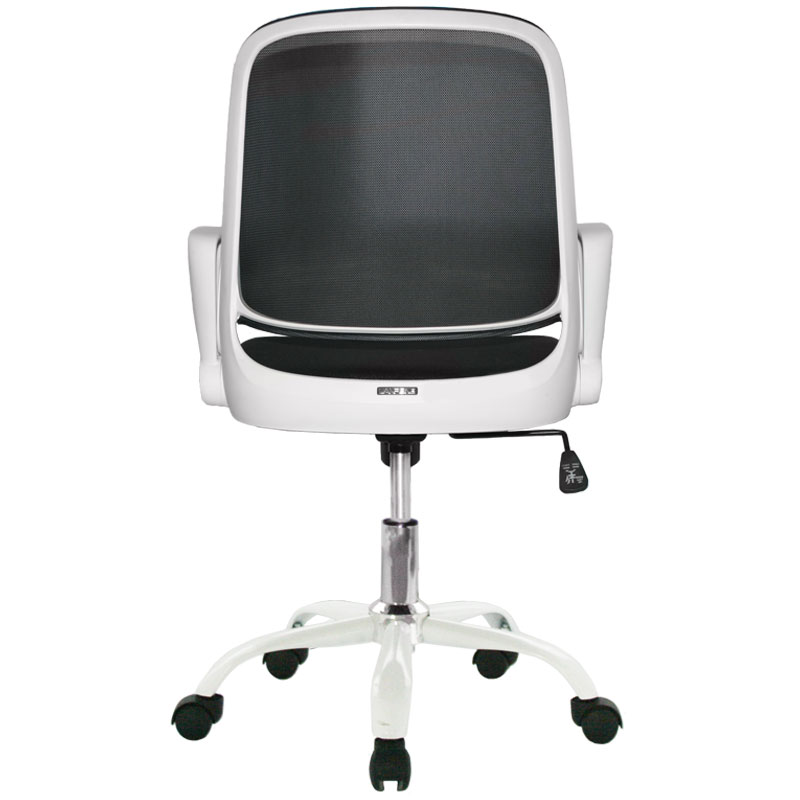 Silla Birmania marco Blanco Operativa / Asiento En Paño y Espalda En Malla Base Blanca - Imagen 2