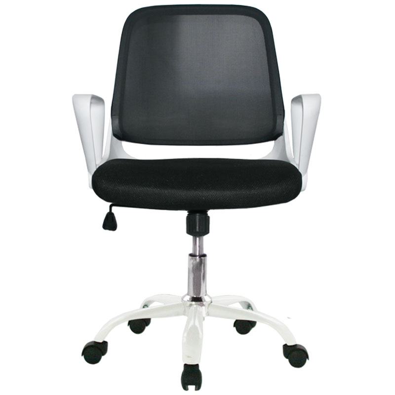 Silla Birmania marco Blanco Operativa / Asiento En Paño y Espalda En Malla Base Blanca