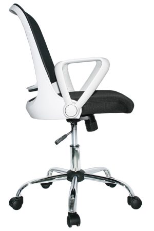Silla Birmania marco Blanco Operativa / Asiento En Paño y Espalda En Malla Base Cromo