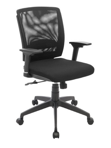 Silla Canada Operativa Brazo Fijo / Asiento En Paño y Espalda En Malla Base Nylon