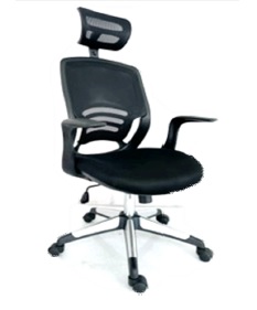 Silla Congo Presidente Brazo Fijo / Asiento En Paño y Espalda En Malla