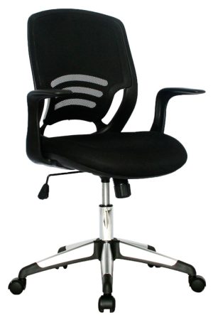Silla Congo Gerente Brazo Fijo / Asiento En Paño y Espalda En Malla