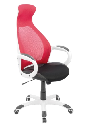 Silla Daytona Marco Blanco Presidente / Asiento En Paño y Espalda En Malla color Roja