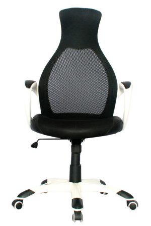 Silla Daytona Marco Blanco Presidente / Asiento En Paño y Espalda En Malla color Negra