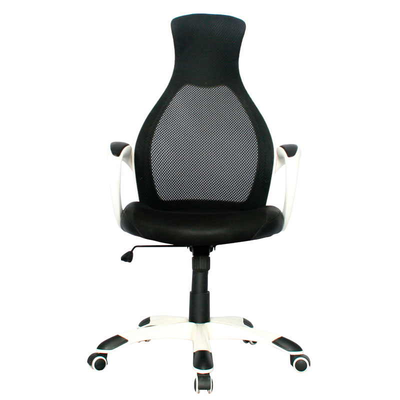 Silla Daytona Marco Blanco Presidente / Asiento En Paño y Espalda En Malla color Negra - Imagen 2