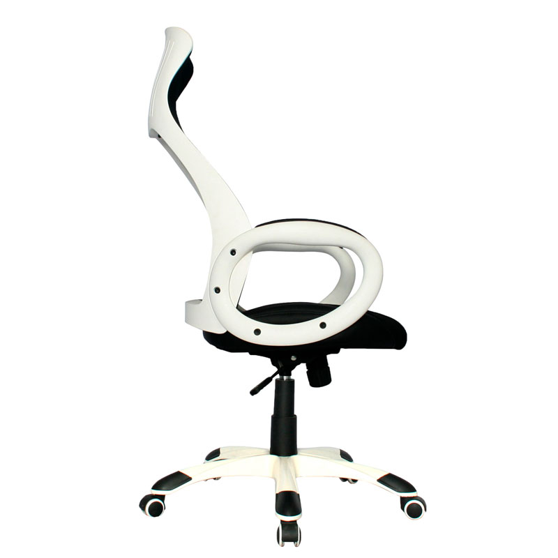 Silla Daytona Marco Blanco Presidente / Asiento En Paño y Espalda En Malla color Negra - Imagen 3