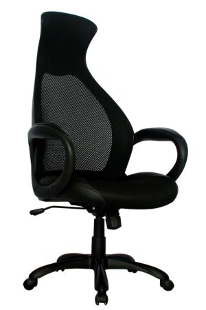 Silla Daytona Marco Negro Presidente / Asiento En Paño y Espalda En Malla color Negra