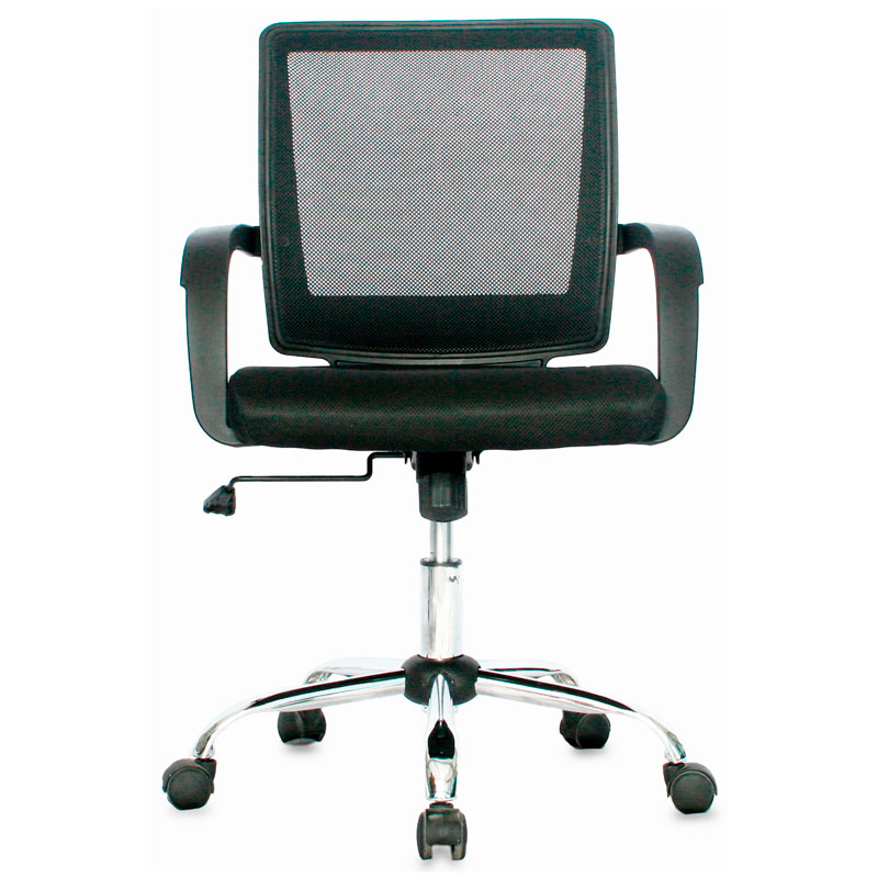 Silla Irlanda Operativa Mecanismo Basculante / Asiento En Paño y Espalda En Malla Base Cromo - Imagen 2