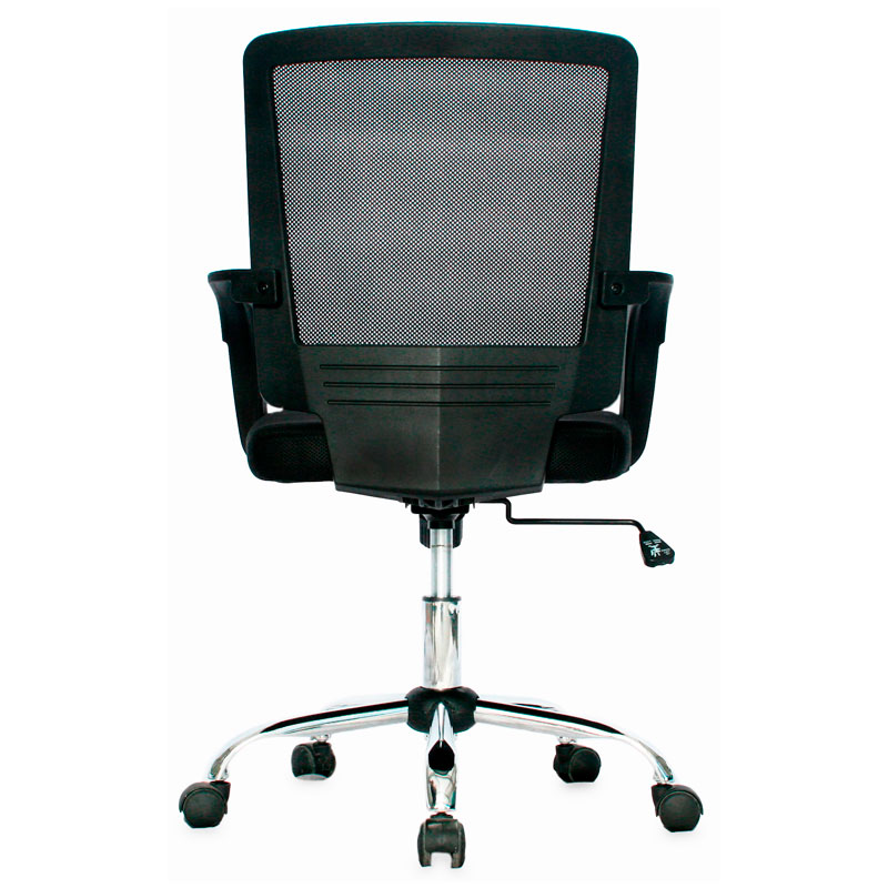 Silla Irlanda Operativa Mecanismo Basculante / Asiento En Paño y Espalda En Malla Base Cromo - Imagen 4