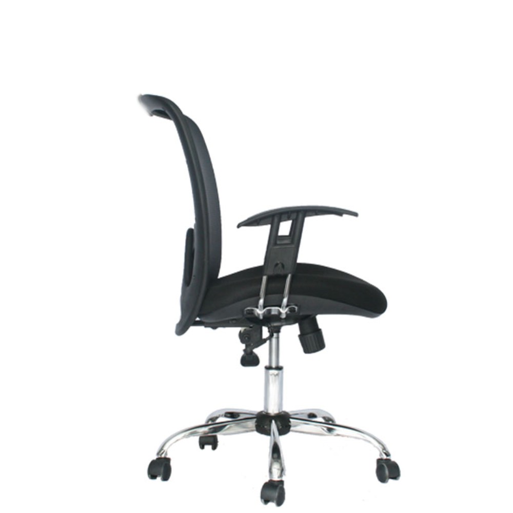 Silla Roma Gerente / Asiento En Paño Y Espalda En Malla Base Cromo - Imagen 3